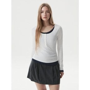 Layered Henryneck Long Sleeve T-shirt(F) WHLAG3824F