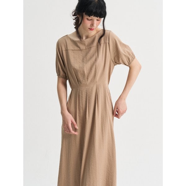 Sistine Pintuck Long Dress_Brown