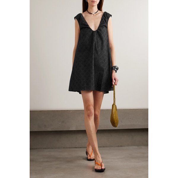 페이스풀 후아나 타이 디테일 브로더리 앵글레즈 미니 원피스 46376663162989082