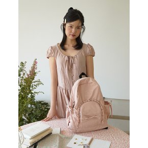 Ruffle ribbon backpack_cotton pink