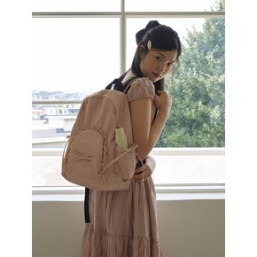 Ruffle ribbon backpack_cotton pink