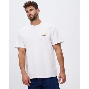 이스퀘어 4651283 Carhartt American Script Short Sleeve T-Shirt - White