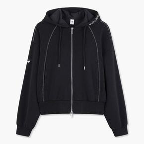 [정상가 109,000][70% OFF] 여성 더블텐션 루즈핏 후드 집업 BLK / QP322OFT71