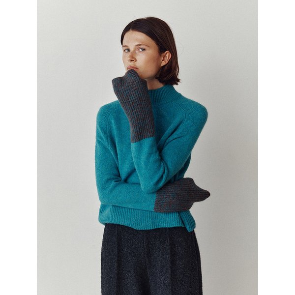 Baby alpaca color block pullover_Adria