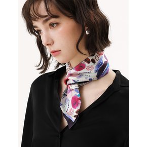 Romantic Purple Silk Twilly Scarf