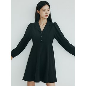 [리퍼브] TAILORED COLLAR MINI ONE-PIECE BASIC BLACK