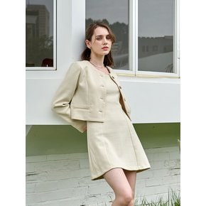 [SET] Bonita Neat Tweed Cream (Jacket+Dress)