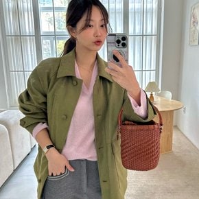 Single suede half jacket [TISP05JK17]_Olive khaki