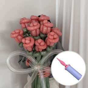 장미 꽃다발 DIY 세트 로즈우드 + 손펌프