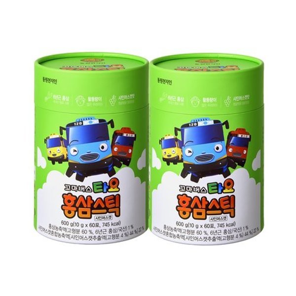 [동원천지인] 꼬마버스 타요 홍삼스틱 샤인머스캣 (10g 60포 60일분)...