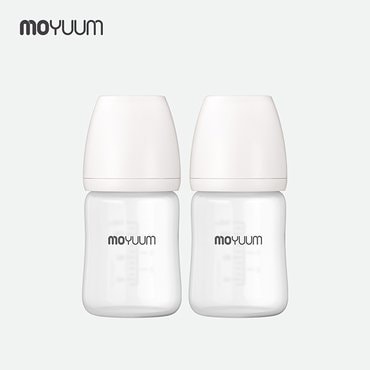 모윰 실리콘 코팅 노꼭지 유리 젖병 150ml 2팩