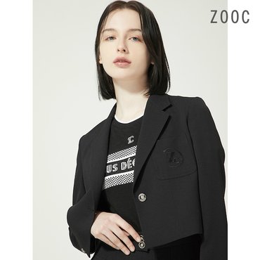 ZOOC 블레스티드 싱글 크롭 재킷 BK_Z232MSF016