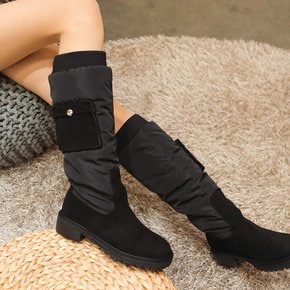 cel3070 Pocket padding long boots _ black