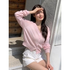Essencial Loose-Fit Knit Cardigan / Pink(3color)