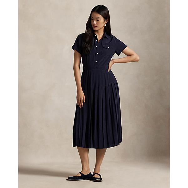 여성 실크 크레이프 플리츠 셔츠드레스(WMPODRSNFA20946410)