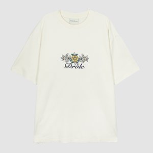 드롤드무슈(drole de monsieur) 드롤드무슈 플로럴 로고 반팔 티셔츠 TS148 CO001 CM cream