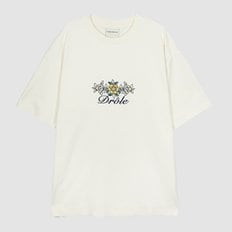 드롤드무슈 플로럴 로고 반팔 티셔츠 TS148 CO001 CM cream