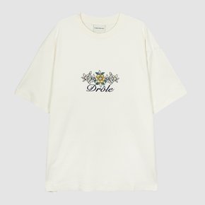 드롤드무슈 플로럴 로고 반팔 티셔츠 TS148 CO001 CM cream