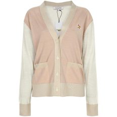 메종키츠네 24FW 핑크 베이비 폭스 컬러 블록 울 카디건 MW00505KT1036 P628