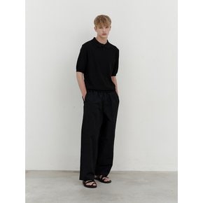 Twisted curved roll-up pants (black)