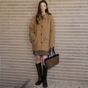 Wide leather tote bag [TIWT04AH08]_Dark brown
