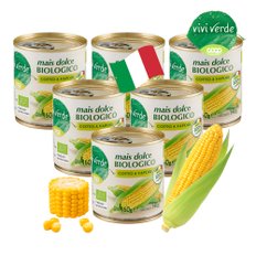 COOP 비비베르데 이탈리아 유기농 스위트콘(옥수수콘) 160g 6캔 무설탕 무첨가물 Non GMO