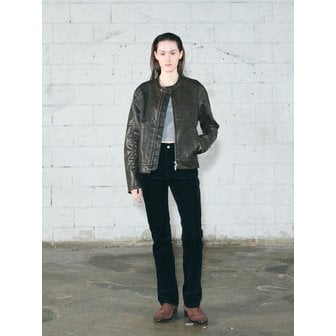 레킴 BIKER WASHING LEATHER JAKET L1 (KHAKI)