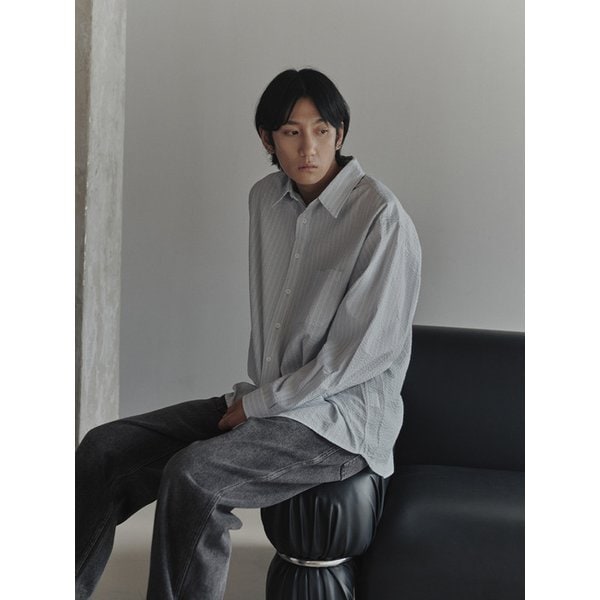 오트 스트라이프 셔츠_Blue