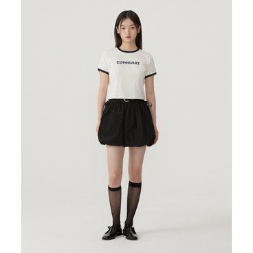 커버낫 우먼 크롭 쿠퍼로고 링거 티셔츠 아이보리 CO2502ST73IV