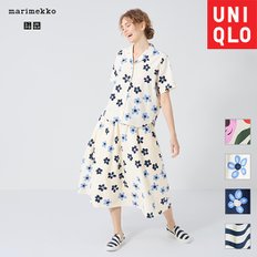 유니클로 여성 marimekko 린넨 블렌드 스커트 467518