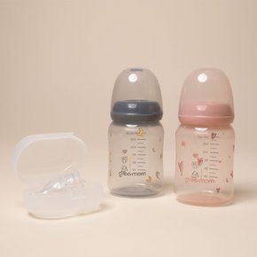 컬러세트 PP슬림 140ml 2개 아이쏙2개  병원용젖병 / 조리원젖병 / 노꼭지 / 슬림형젖병 / 배앓이예방젖병