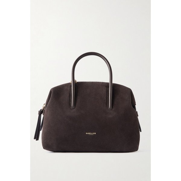 드멜리어 더 스몰 스톡홀름 가죽 트리밍 스웨이드 토트백 초콜릿 46376663162972684