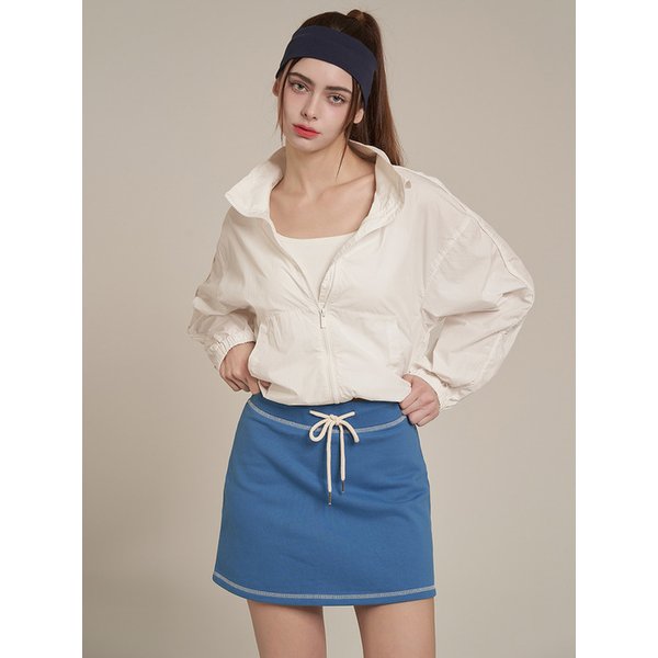 Twin Stitch Mini Skirt _ Blue