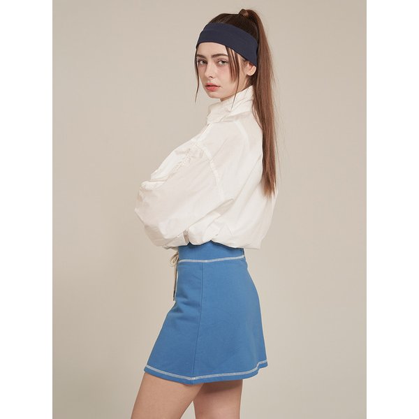 Twin Stitch Mini Skirt _ Blue