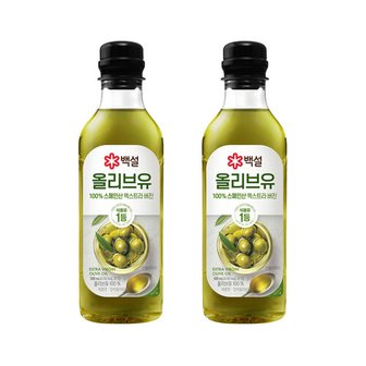 CJ제일제당 백설 압착올리브유 500ml x2개