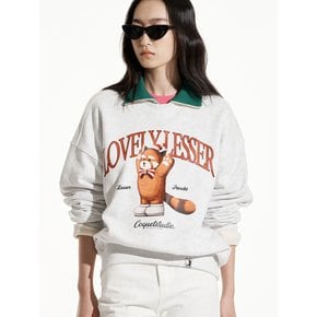 LOVELY LESSER PANDA SWEATSHIRT [OVER-FIT] WHITE