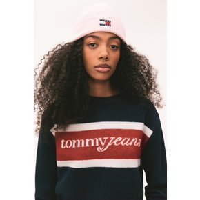 여성 스크립트 컬러블록 스웨터 T32F0KTO34TWT1 TOMMY JEANS