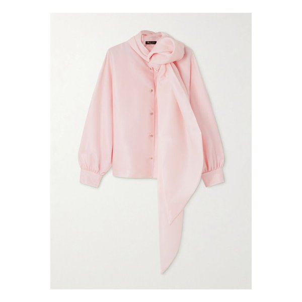 패트리시아 타이넥 실크 오간디 블라우스 베이비 핑크 1647597355230038