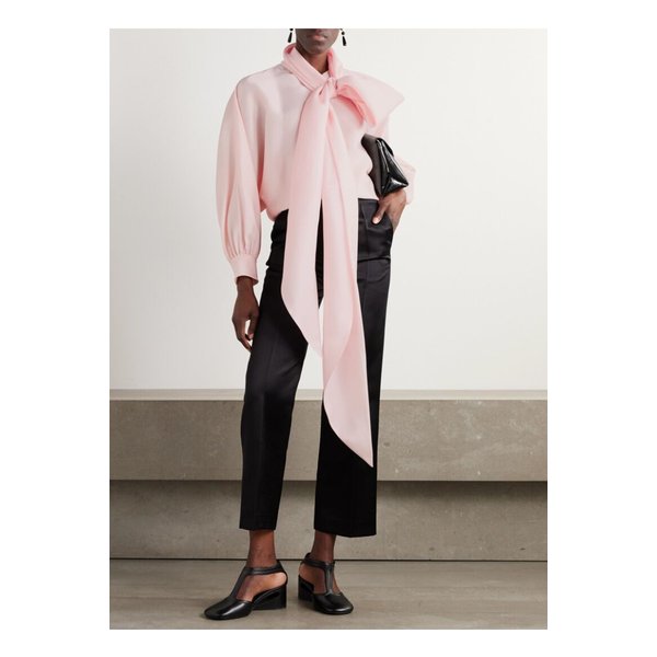 패트리시아 타이넥 실크 오간디 블라우스 베이비 핑크 1647597355230038