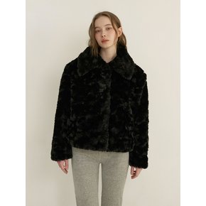 rosie fur jacket - black