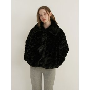 rosie fur jacket - black