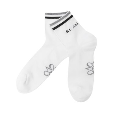 세인트앤드류스 25 S/S 남성 배색라인 로고 중목 양말 (811E1SC001WH)