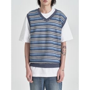 Ethnic Knit Vest (Blue)