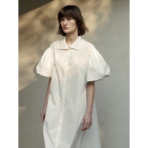 VOLUME HALF SLEEVE SHIRT DRESS