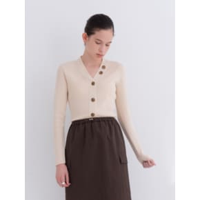 TWIN POCKET STRING SKIRT BROWN