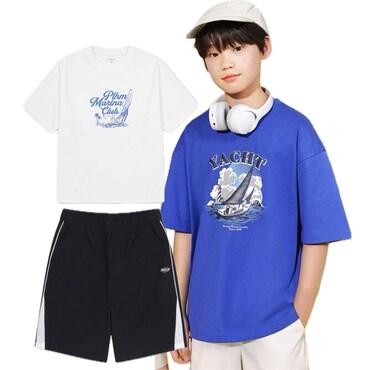 폴햄키즈 25S/S 폴햄 키즈 폴키베어 저지 그래픽 반팔티 PKF2TS3831,5부 숏 팬츠 PKF2PH3513 2종 택 1