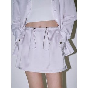 Satin Cargo Mini Skirt [Pink]