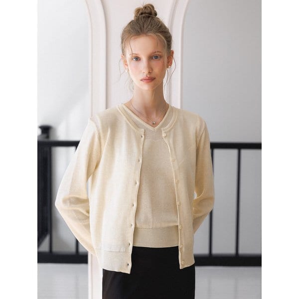 (세트) 시어 패널 니트 슬리브리스 세트_4color