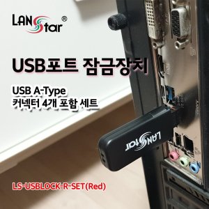  라인업시스템 LANSTAR LS-USBLOCK-R-SET USB포트 잠금장치 전용 보안 커넥터