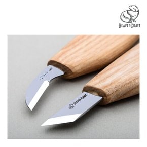 칩 카빙 2나이프 세트 Chip Carving 2Knives Set 연마제 가죽 스트롭 포함 우드 카빙 S04